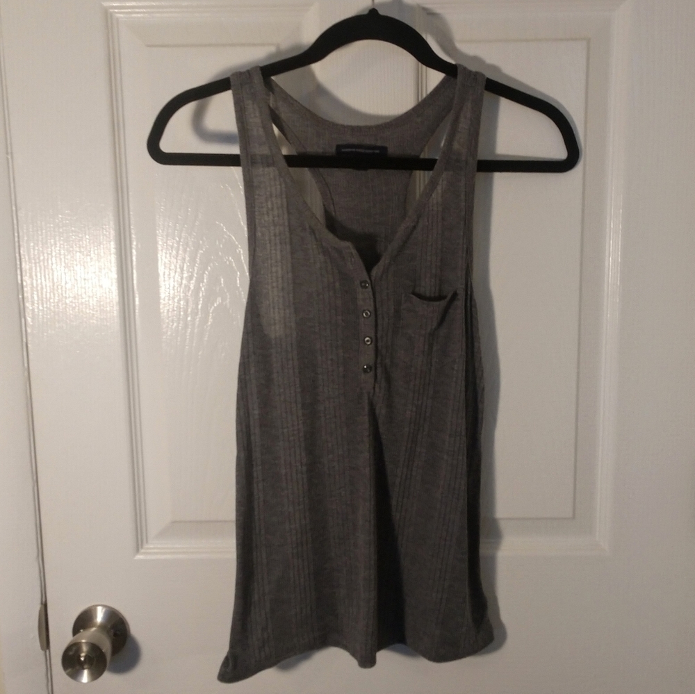 American Eagle Outfitters Gray Tank with Pocket